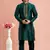 men green banarasi art silk kurta churidar without lining