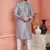 men gray jacquard silk brocade straight kurta churidar without lining
