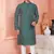 men green jacquard silk brocade straight kurta churidar with lining