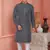 men dark greyish blue jacquard silk brocade straight kurta churidar with lining