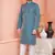 men dark moderate blue jacquard silk brocade straight kurta churidar with lining