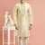 men beige banarasi art silk kurta churidar without lining