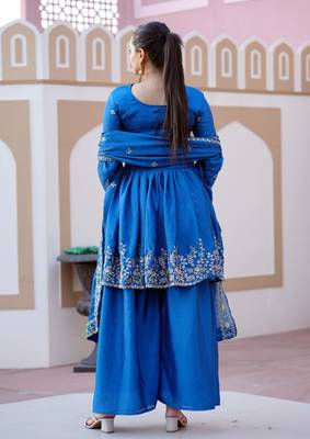 Heavy Chinon Suit With Sequin Embroidered Work 2