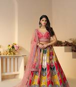 Vibrant Multicolor Zari Work Lehenga     Perfect Bridal & Haldi Lehenga