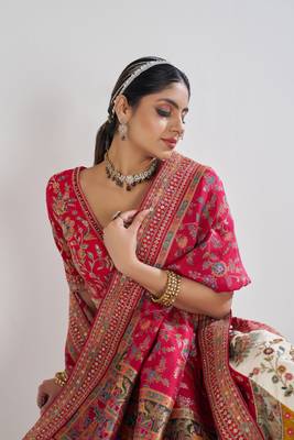 Multicolour Banarsi Mosaic scallop designer bridal lehnga 5