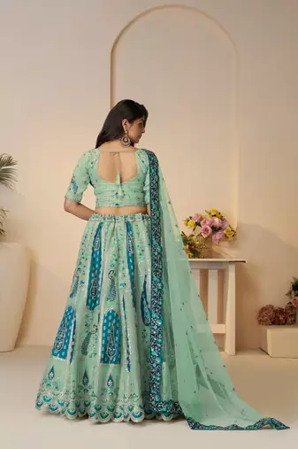 Royal Grandeur bridal Brown  Lehenga with Paisley and Peacock Motifs & Heavy Embroidery
