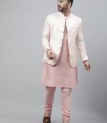 Pink ethnic  viscose indo western set 