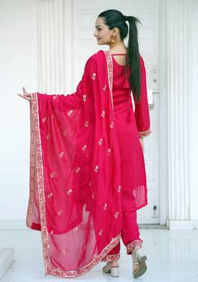 Heavy Blooming Vichitra Suit With Sequence Embroidered Work 2