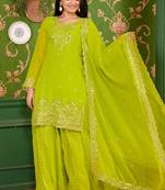 Heavy Georgette Suit With Sequence Embroidered Work