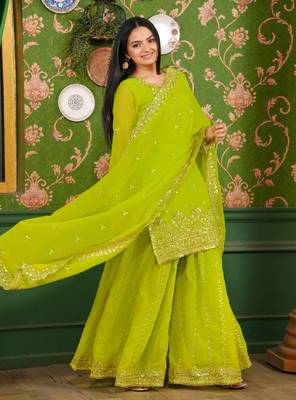 Heavy Georgette Suit With Sequence Embroidered Work 3
