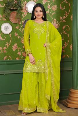 Heavy Georgette Suit With Sequence Embroidered Work 5
