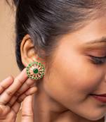 American diamond studs with green stones