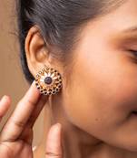 American diamond studs with black stones