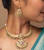 Kundan chandbali necklace set