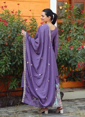 Heavy Chinon Suit With Sequence Embroidered Work 2