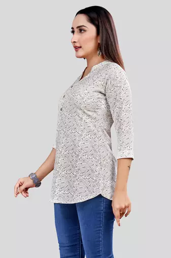  rayon printed short kurti