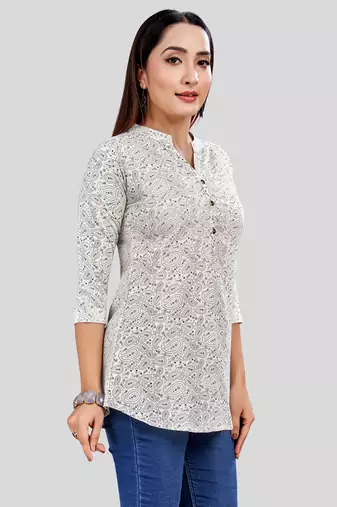  rayon printed short kurti