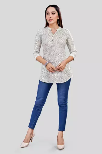  rayon printed short kurti