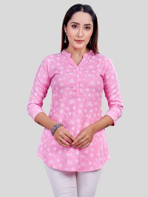  rayon printed short kurti 1