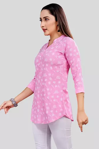  rayon printed short kurti