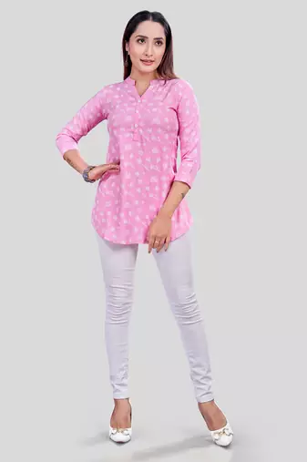  rayon printed short kurti
