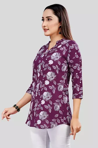  rayon printed short kurti