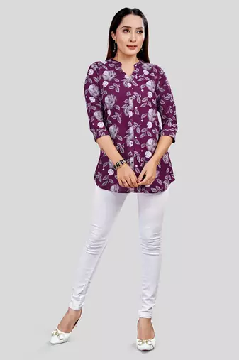  rayon printed short kurti