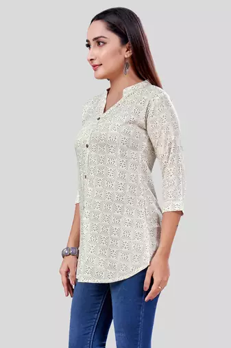 Saree swarg rayon printed short kurti