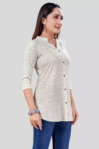 Saree swarg rayon printed short kurti