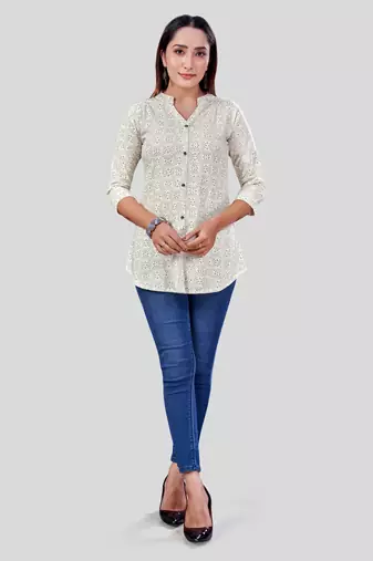 Saree swarg rayon printed short kurti