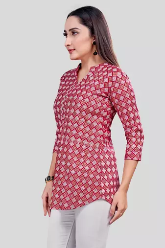  rayon printed short kurti