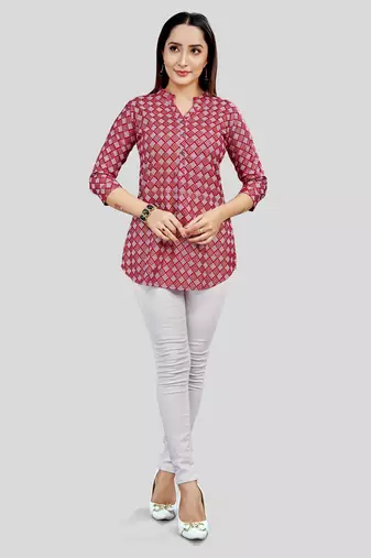  rayon printed short kurti
