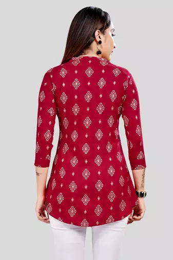  rayon printed short kurti