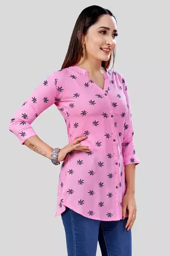  rayon printed short kurti
