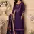 Purple sequins and embroidery, digital print viscose straight patiala- free size stitching(size upto 42")