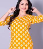 Yellow Color Cotton Co-ord Set with Top and Pant