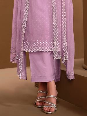 Trendmalls Women's Chiffon swarovski Work Kurta Palazzo Set With Dupatta 4