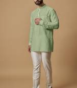 Pista green pintucked shirt kurta