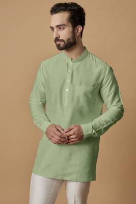 Pista green pintucked shirt kurta 2