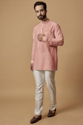 Salmon pintucked shirt kurta 1