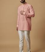 Salmon pintucked shirt kurta