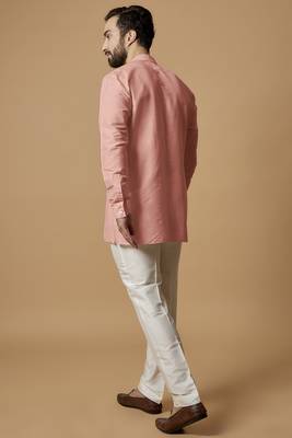 Salmon pintucked shirt kurta 3