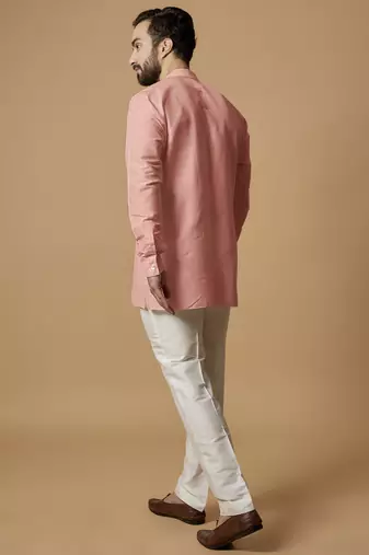 Salmon pintucked shirt kurta