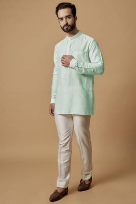 Mint pintucked shirt kurta 1