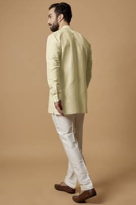 Beige pintucked shirt kurta 3