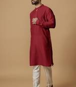 Red tab detail kurta set