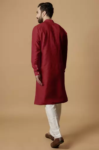 Red tab detail kurta set