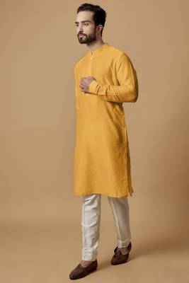 Orange tab detail kurta set 1