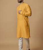 Orange tab detail kurta set