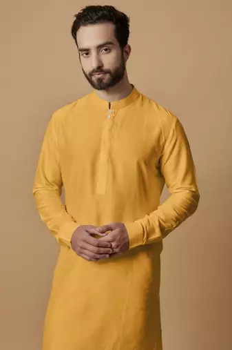Orange tab detail kurta set